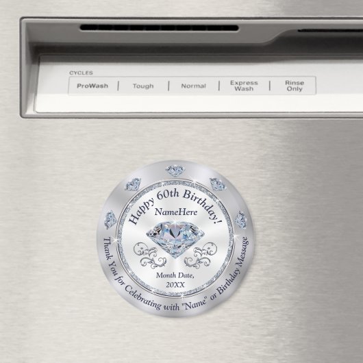 Cheap Personalize, Party Favors for 60th Birthday, Magneet (Insitu (Vaatwasser))