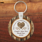 Cheap Personalized Rustic Huwelijkscadeaus voor ga Sleutelhanger (Achterkant)