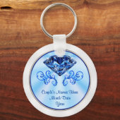 Cheap Personalized Sapphire Party Favors Sleutelhanger (Voorkant)