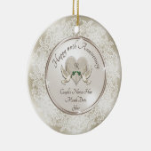 Cheap Personalized Wedding Jubileum Ornaments Keramisch Ornament (Rechts)