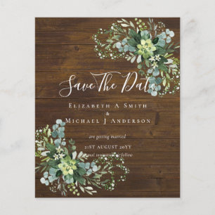 CHEAP Photo Save Dates Eucalyptus Leaves Greenery Flyer