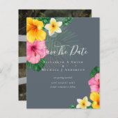 CHEAP Photo Save Dates TROPICAL FLOWEWBeach (Voorkant / Achterkant)