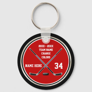 Cheap Red en Black Aangepaste Hockey-Sleutelhanger Sleutelhanger