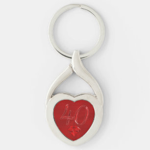 Cheap Ruby 40th Wedding Jubileum Gifts for Wife Sleutelhanger