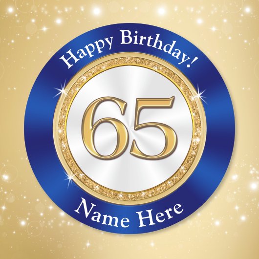 Cheap Sapphire Blue, 65th Birthday Sticker