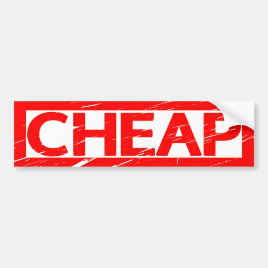 Cheap Stamp Bumpersticker (Voorkant)