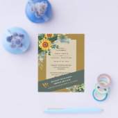 CHEAPEST WEDDING INVITATIONS Sunflower Eucalyptus Flyer (Enkel)