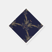 Cheasant en eikel servet van blauw en tan ontwerp (Hoek)