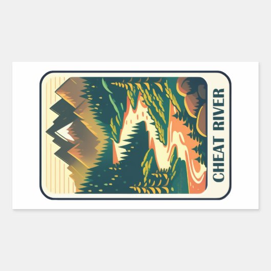 Cheat River West Virginia Kleuren Rechthoekige Sticker (Voorkant)