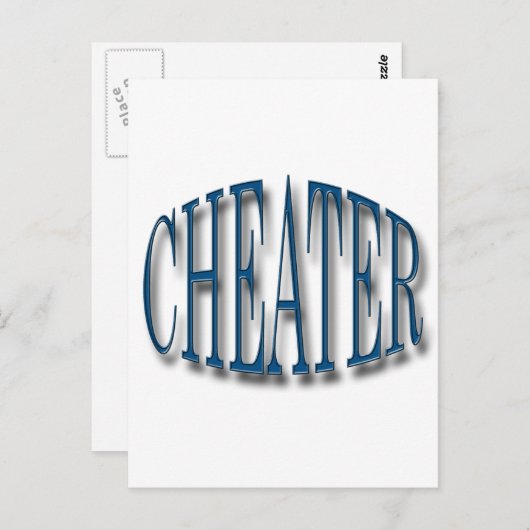 Cheater blue briefkaart (Voorkant / Achterkant)