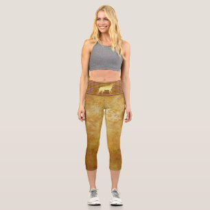 Cheater Spirit Animal Retro Gold Capri Leggings