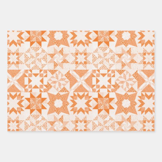 Cheater Traditional Patchwork Stars Quilt Sinaasap Inpakpapier Vel (Voorkant 2)