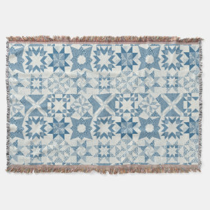 Cheater Traditionele Patchwork Sterren Quilt Blauw Deken