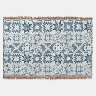 Cheater Traditionele Patchwork Sterren Quilt Blauw Deken