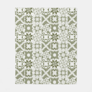 Cheater Traditionele Patchwork Sterren Quilt Groen Fleece Deken