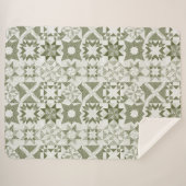 Cheater Traditionele Patchwork Sterren Quilt Groen Sherpa Deken (Voorkant (horizontaal))