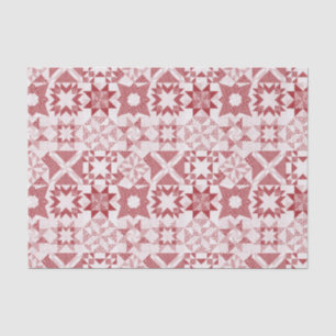 Cheater Traditionele Patchwork Sterren Quilt Rood Tissuepapier