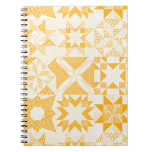 Cheater Traditionele Patchwork Sterren Quilt Wit Notitieboek
