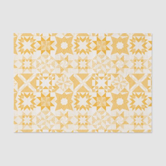 Cheater Traditionele Patchwork Sterren Quilt Wit Tissuepapier (Voorkant)