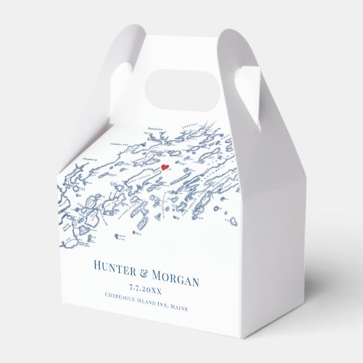 Chebeague eiland Maine bestemming bruiloft elegant Bedankdoosjes (Voorkant Zijde)
