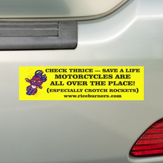 Check3 & Save - Crotch Rocket Bumpersticker (Op auto)
