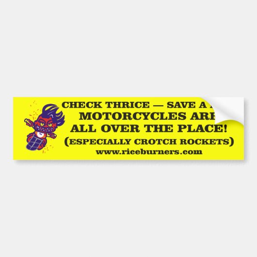 Check3 & Save - Crotch Rocket Bumpersticker (Voorkant)