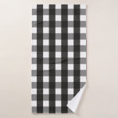CHECK DE GINGHAM NOIR ET BLANC (Serviette de bain)