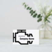 Check Engine Service Zwart Wit Kaart Visitekaartje (Staand voorkant)