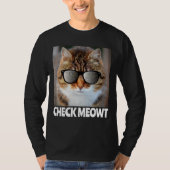 Check Meowt, Funny Mannen Cat T-shirt (Voorkant)