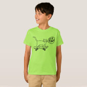 Check Meowt Punny Skateboarding Cat T-Shirt (Voorkant volledig)