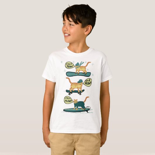 Check Meowt. Skateboard Snowboard Surfer Tabblad C T-shirt (Voorkant volledig)