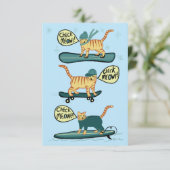 Check Meowt. Skateboard Surfer Snowboard Cat Kaart (Staand voorkant)