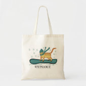 Check Meowt. Snowboard tablet Kat AANPASSEN IT Tote Bag (Voorkant)