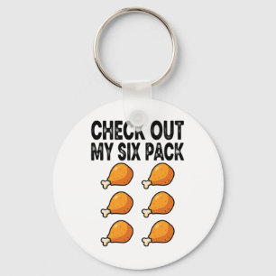 Check Out My Fried Chicken Six Pack Sleutelhanger