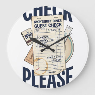 Check Please Retro Diner Wandklok Grote Klok
