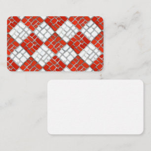 CHECK ROUGE MOSAIC 3.5x2 Carte à note plate / hori