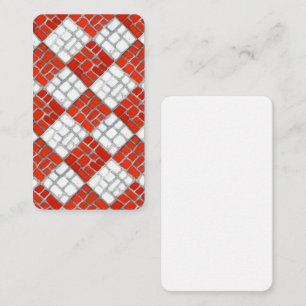 CHECK ROUGE MOSAIC 3.5x2 Carte à note plate / Vert