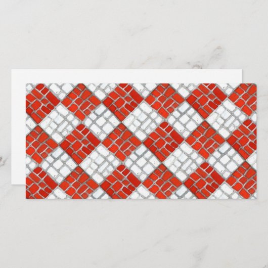 CHECK ROUGE MOSAIC 8x4 Carte plate / Horizontale (Devant / Derrière)