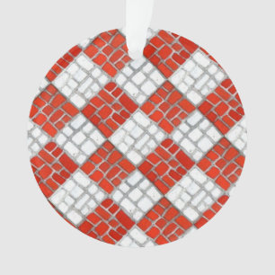 CHECK ROUGE MOSAIC Acrylique Cercle Ornement