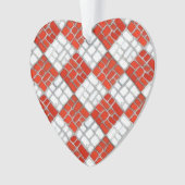 CHECK ROUGE MOSAIC Acrylique de l'ornement cardiaq (devant)