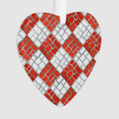 CHECK ROUGE MOSAIC Acrylique de l'ornement cardiaq (devant)