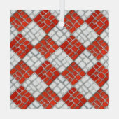 CHECK ROUGE MOSAIC Carré en verre Ornement (Verso)