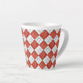 CHECK ROUGE MOSAIC Latte Mug (Angle droit)