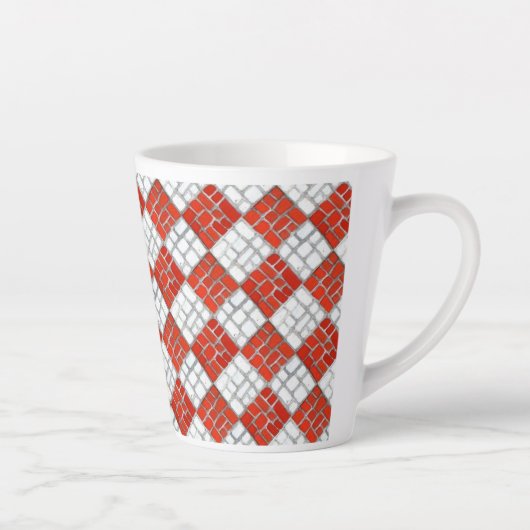 CHECK ROUGE MOSAIC Latte Mug (Droite)