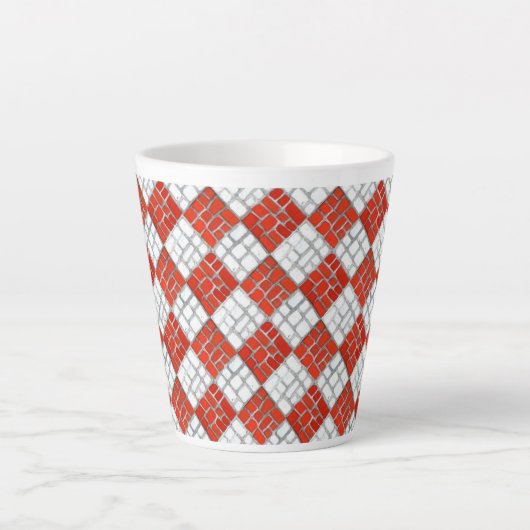 CHECK ROUGE MOSAIC Latte Mug (Devant)