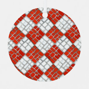 CHECK ROUGE MOSAIC Métal Cercle Ornement
