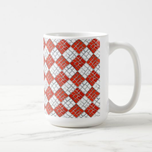 CHECK ROUGE MOSAIC Tall White Mug (Droite)