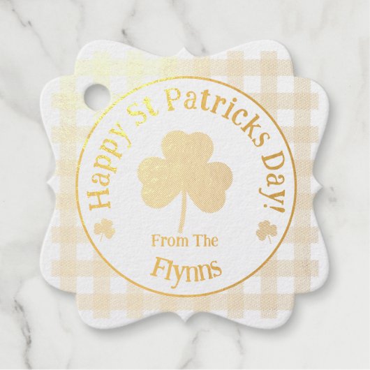 Check St Patricks Shamrock NAME Bedankjes Labels (Voorkant)