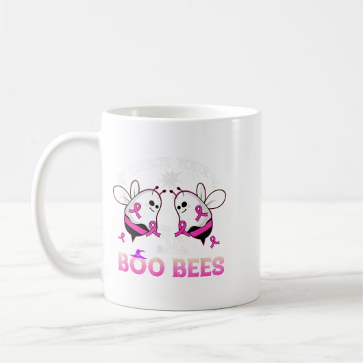 Check Your Boo Bees Funny Breast Cancer Halloween Koffiemok (Links)