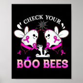 Check Your Boo Bees Funny Breast Cancer Halloween  Poster (Voorkant)